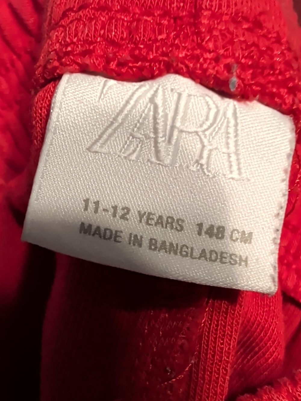 Zara Red Elastic-Waist Cropped Pants Girl's 11 To 12 Years - Picture 5 of 5